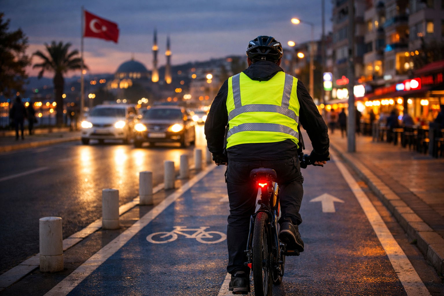 Sehir icinde bisiklet surerken gorunurlugun onemi